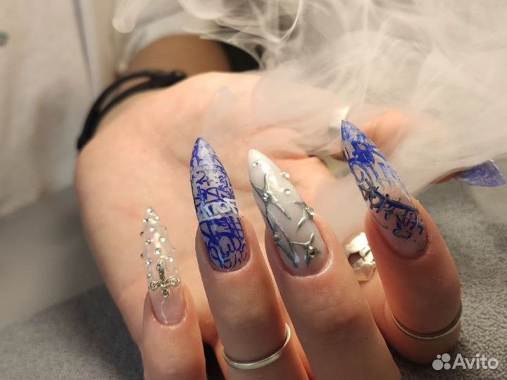 Маникюр наращивание ногтей