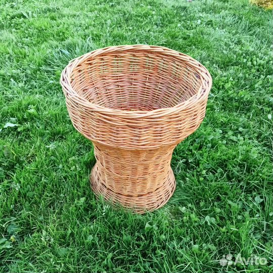 Ваза напольная плетёная из лозы кашпо для цветов