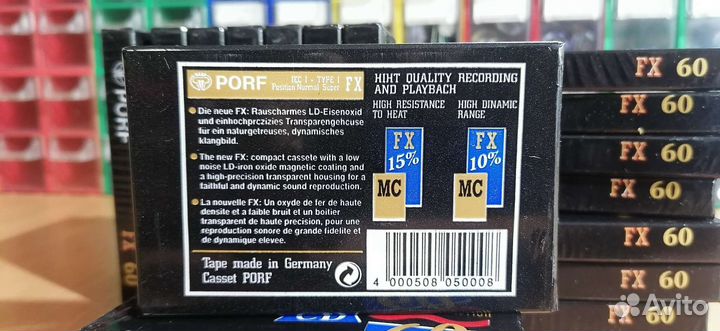 Аудиокассета porf FX 60 запечатка цена за1