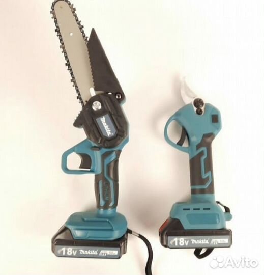 Секатор аккумуляторный и цепная пила сучкорез