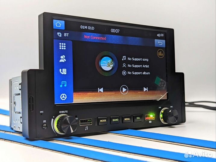 1din магнитола с CarPlay и Bluetooth экран 6 дюймо