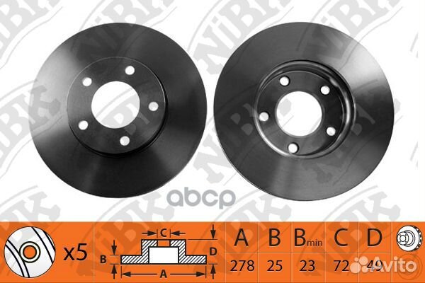 RN1193V Диск тормозной перед RN1193 NiBK
