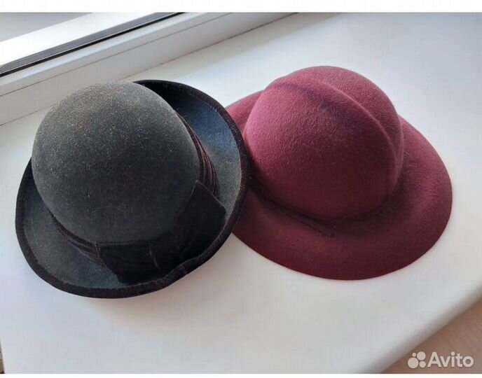 Шляпа женская брусничного цвета