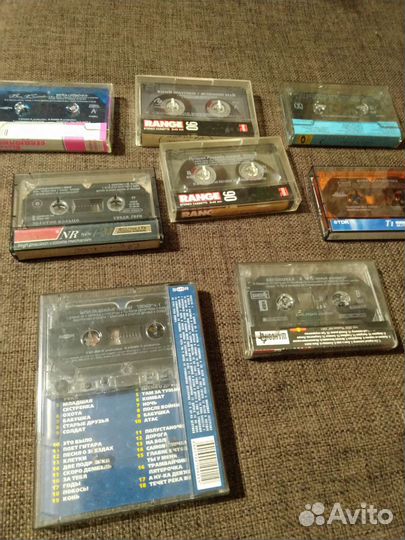 Аудиокассеты, футляры, студия, самозапись, ассорти