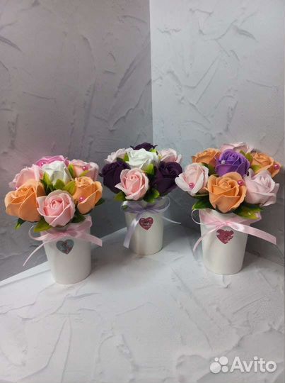 Букеты из мыльных роз