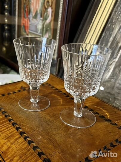 Фужеры бокалы старинные фацет хрусталь
