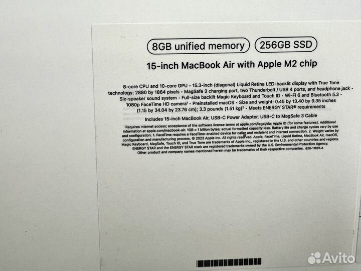 MacBook Air 15 M2 256 Space Gray Гарантия 1 год