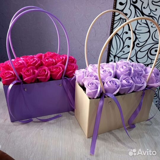 Букет роз из мыла