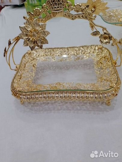 Золотистый посуда Фруктница