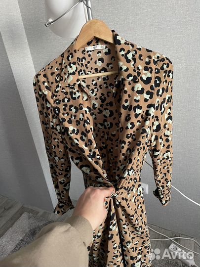 Платье mango леопардовое макси