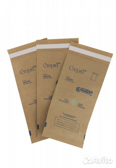 Крафт пакеты для стерилизации 100*200 мм 100 шт/уп