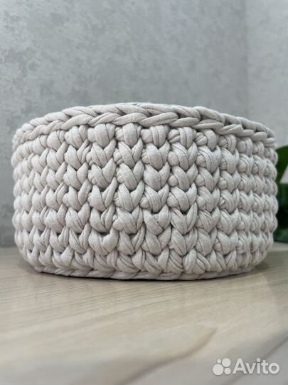 Корзина из трикотажной пряжи