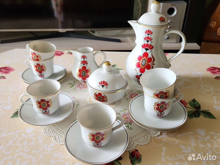 Кофейный сервиз гдр Freiberger Porzellan