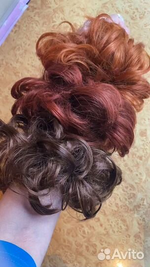 Шиньон резинка, парик