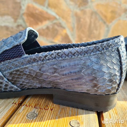 Мужские туфли из натуральной кожи питона