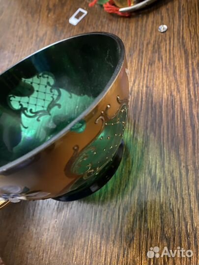 Конфетница Богемия смальта лепка Чехословакия