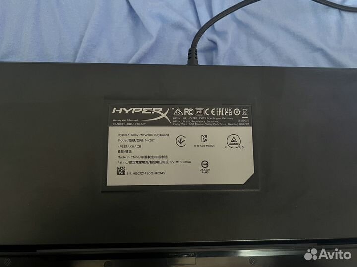 Игровая клавиатура Hyperx Alloy MKW100