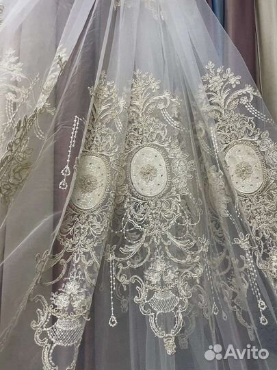 Новый тюль 3Д вышивка