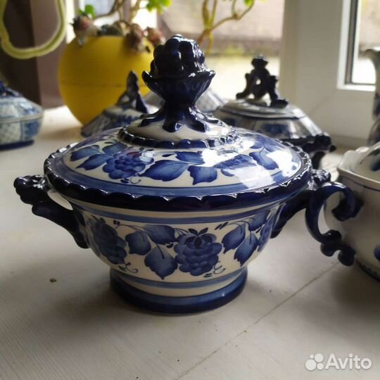 Гжель Сахарница Конфетница Чайник