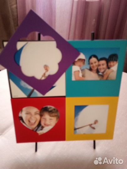 Рамка на 4 фото 9*9 PATA магнит.,металл