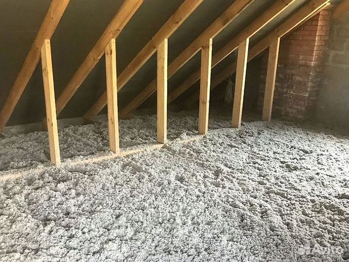Утепление пола эковатой