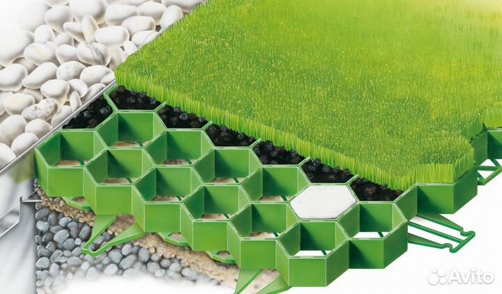 Пластиковая газонная решетка для парковки
