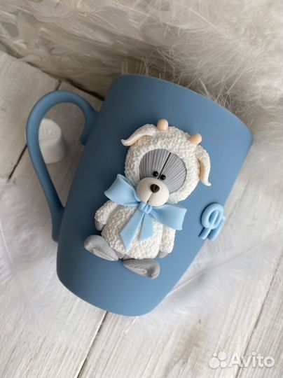 Кружка мишка тедди в подарок ребёнку