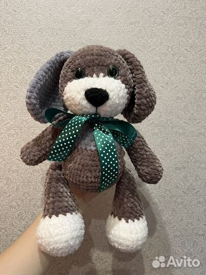 Вязаная игрушка дракончик и собака