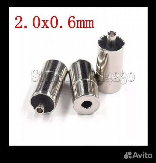 DC полностью металлические разьемы 2,0*0,6 мм 2,5*