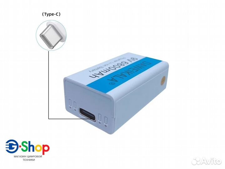 Аккумулятор Daweikala Крона 9V Li-ion 6800mAh