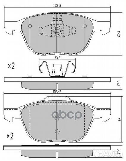 Колодки тормозные передние ford focus II 04/FO