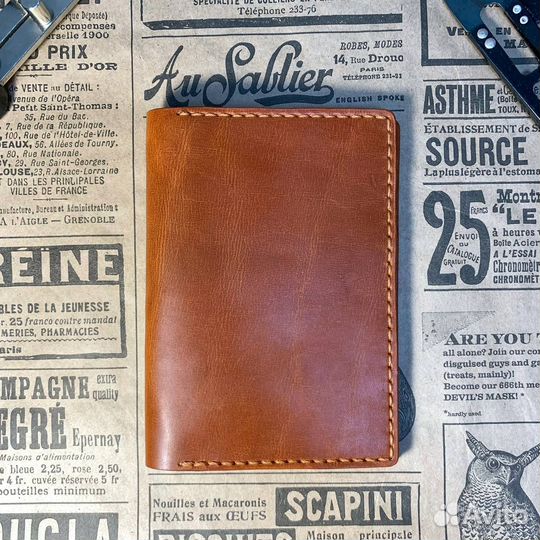 Обложка на паспорт натуральная кожа ручная работа