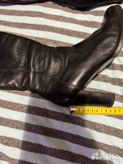 Сапоги женские, демисезонные, кожа, каблук