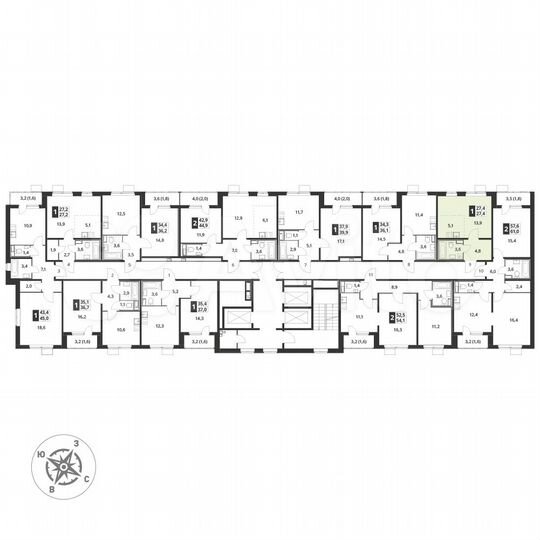 Квартира-студия, 27,5 м², 16/25 эт.