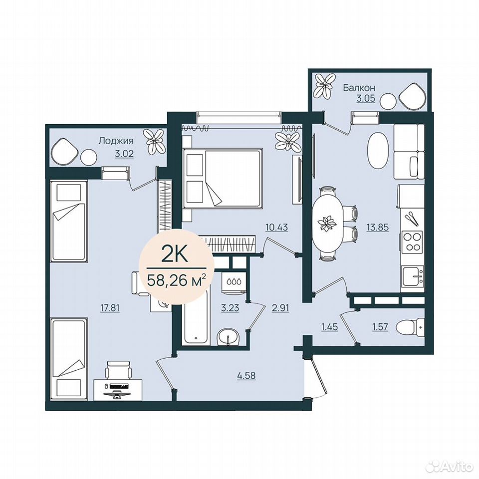 2-к. квартира, 58,3 м², 8/12 эт., Херсон