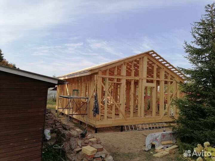 Отделка и сборка каркасных брусовых домов, заборы