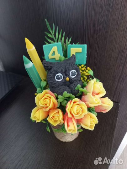 Букет учителю из мыла