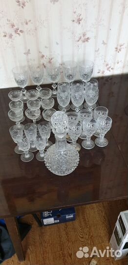 Хрустальные фужеры, стаканы, рюмки, вазы. 57 шт