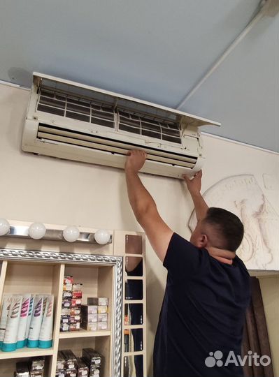 Ремонт кондиционера, поиск утечки, альпинист