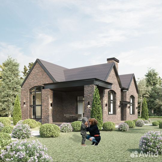 Кирпичный дом Modern Tudor под ключ, 105 кв.м