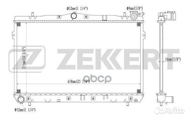 Радиатор охл. дв. Hyundai Lantra II 95- mk-1080