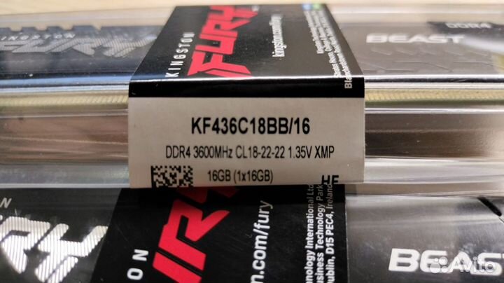 Оперативная память DDR4 Kingston KF436C18BB/16