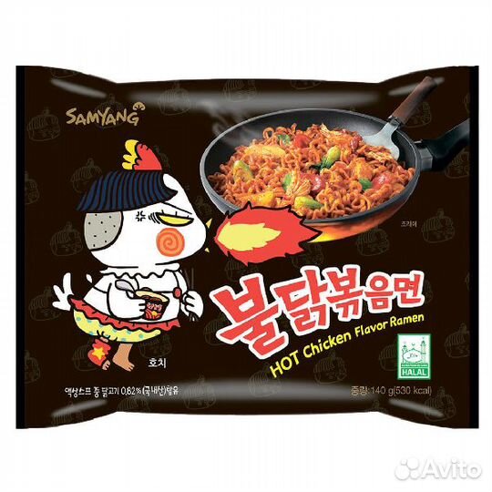 Лапша со вкусом курицы острая Samyang, 140 гр