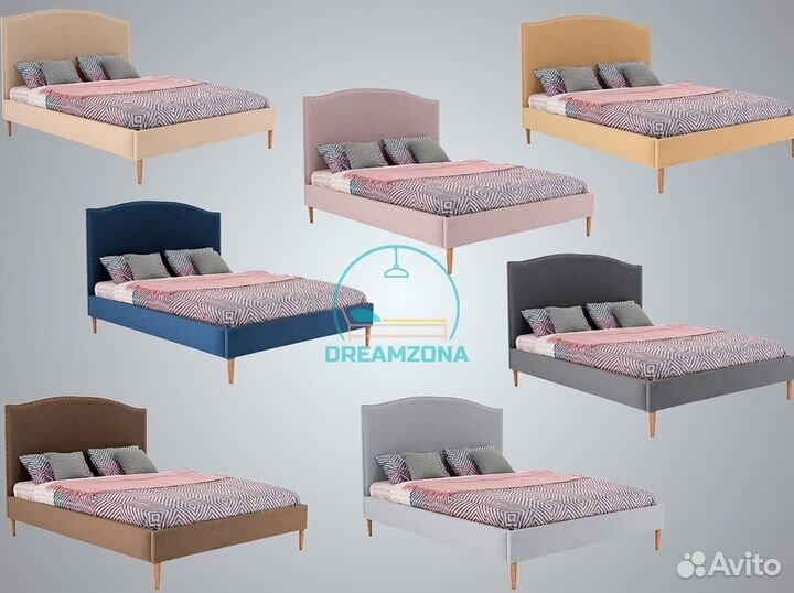 Кровать двуспальная Аннет с мягким изголовьем