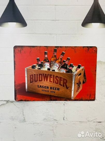 Декор на стену табличка Budweiser Beer