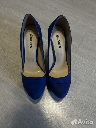 Туфли лабутены синие