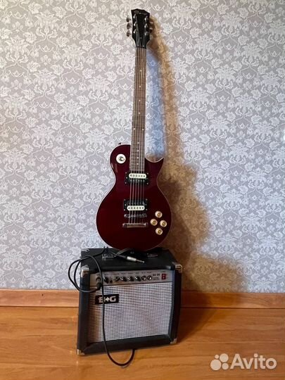 Крутая электрогитара с топовым комбоусилителем