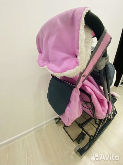 Детские санки коляска с колесам