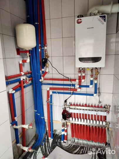 Монтаж системы отопления, установка теплых полов