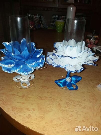 Свадебные бокалы ручной работы